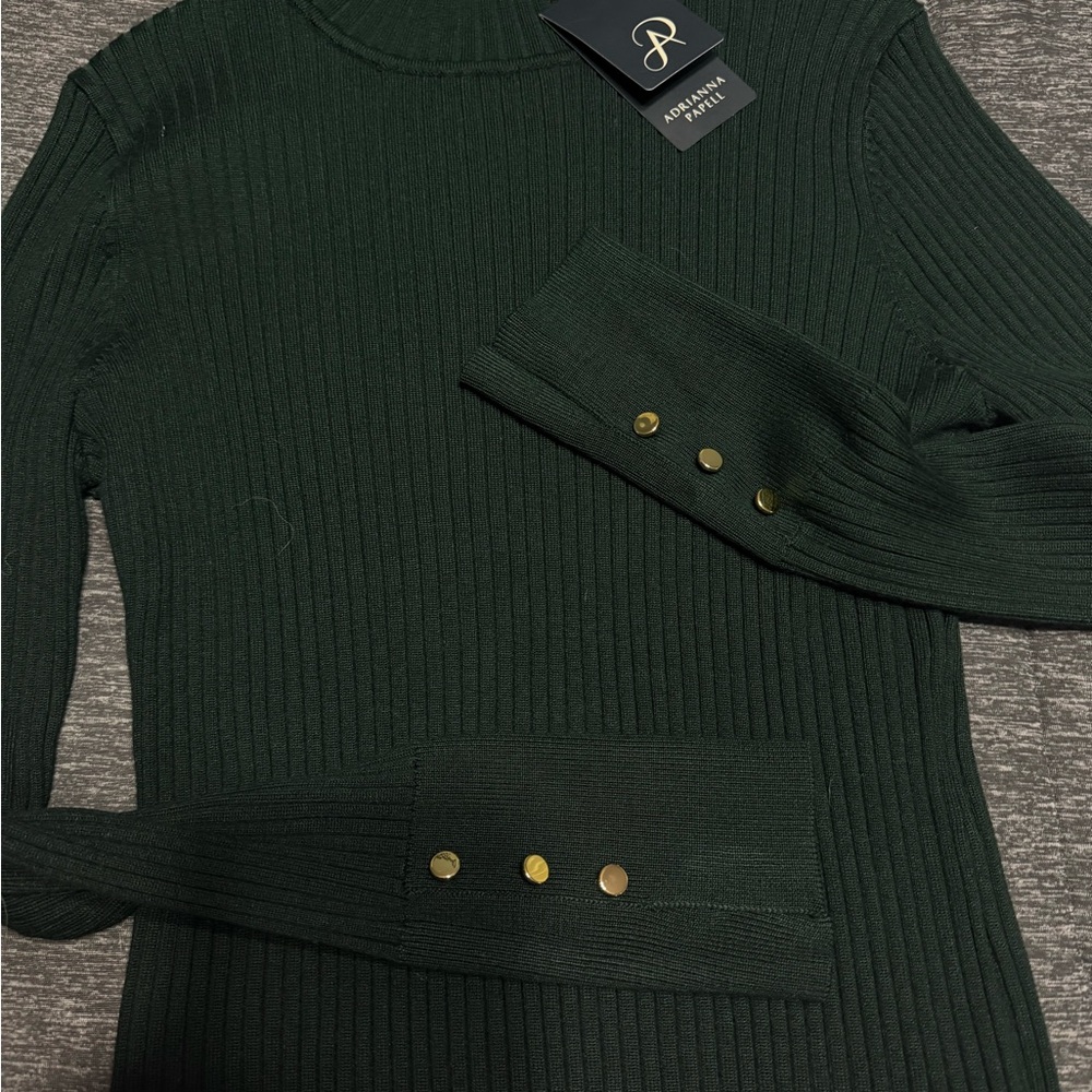 Adrianna Papell Dark Green Long Sleeve Top